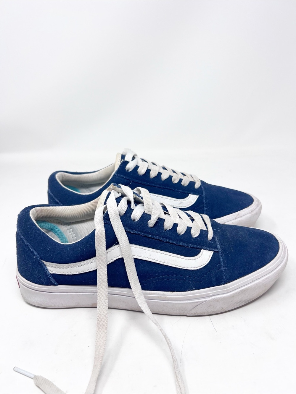 VANS OLD SKOOL NAVY BLUE SUEDE SKATER SHOES SNEAKERS UNISEX 8W/6.5M